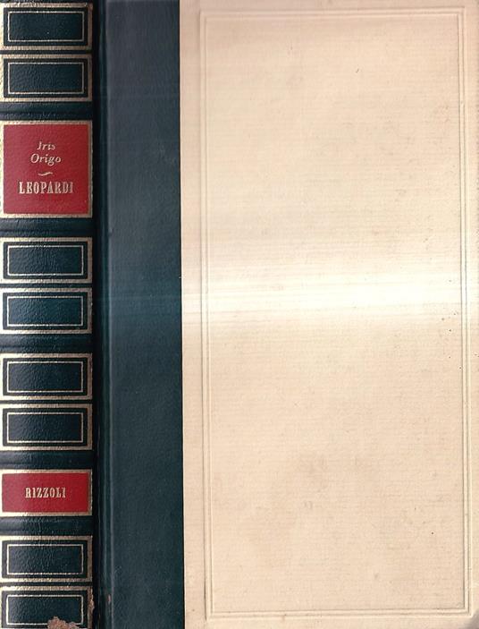 Leopardi - Iris Origo - copertina