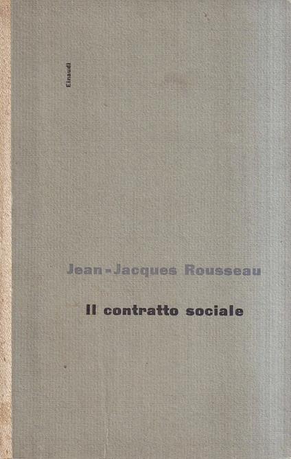 Il contratto sociale - Jean-Jacques Rousseau - copertina