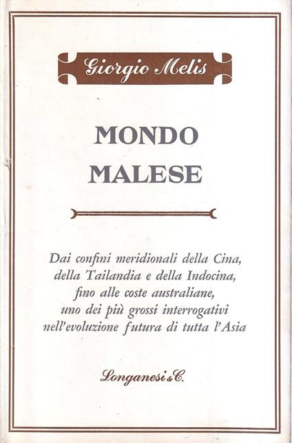 Mondo malese - Giorgio Melis - copertina