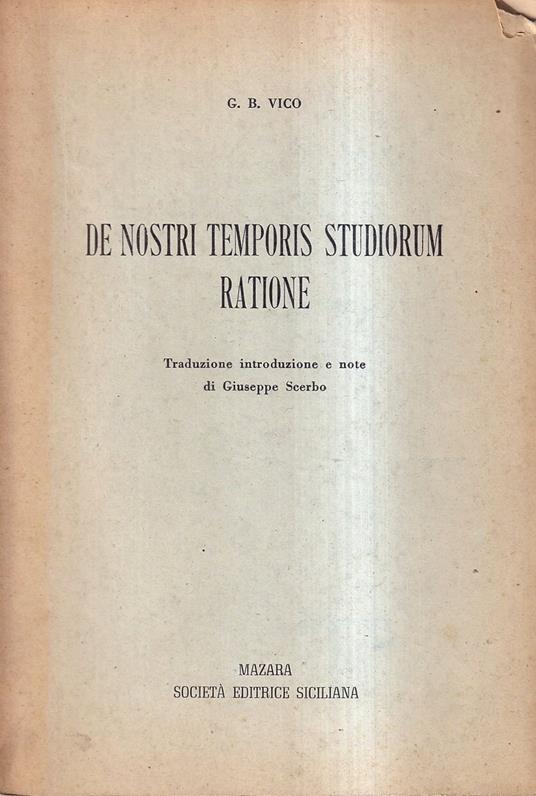 De nostri temporis studiorum ratione - Giambattista Vico - copertina