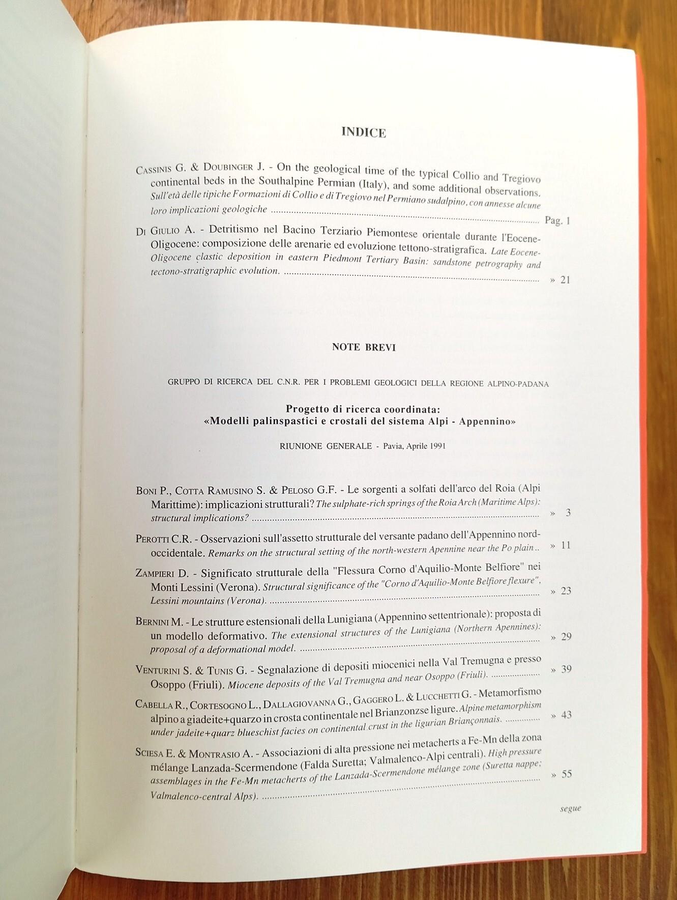 Atti ticinensi di scienze della terra. Vol. XXXIV [34] (già Atti dell'Istituto Geologico dell'Università di Pavia)