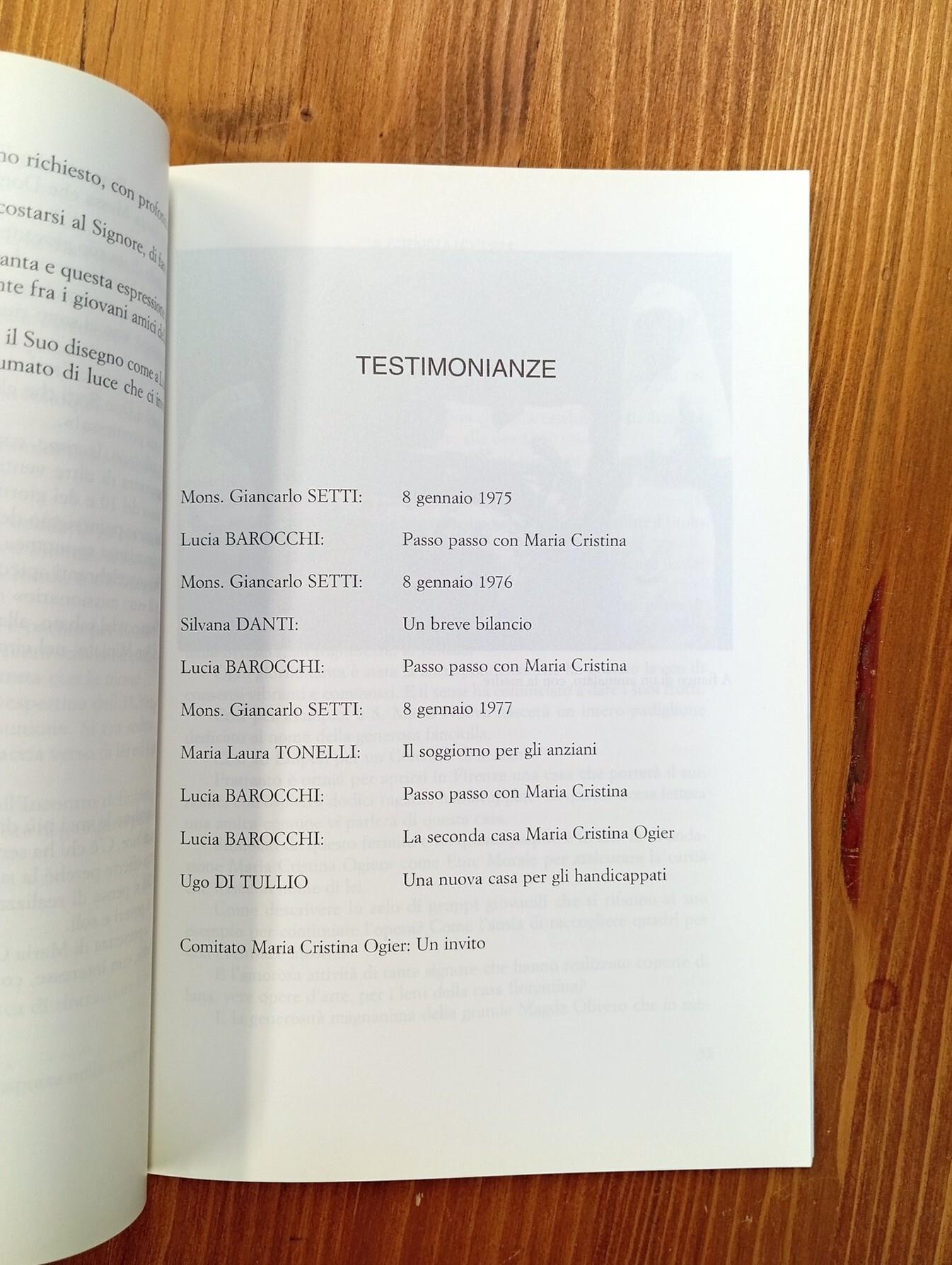 Maria Cristina Ogier (Firenze, 9 marzo 1955 - 8 gennaio 1974). Nella luce dell'Epifania
