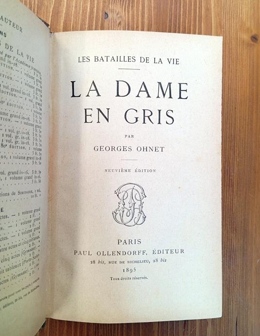 La dame en gris (Les batailles de la vie) - Georges Ohnet - copertina