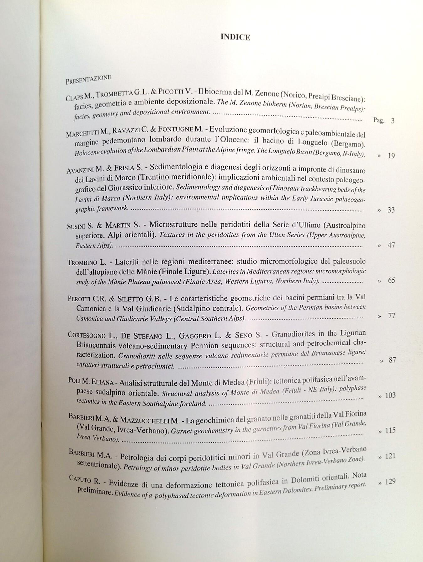 Atti ticinensi di scienze della terra. Serie speciale - Vol. 4