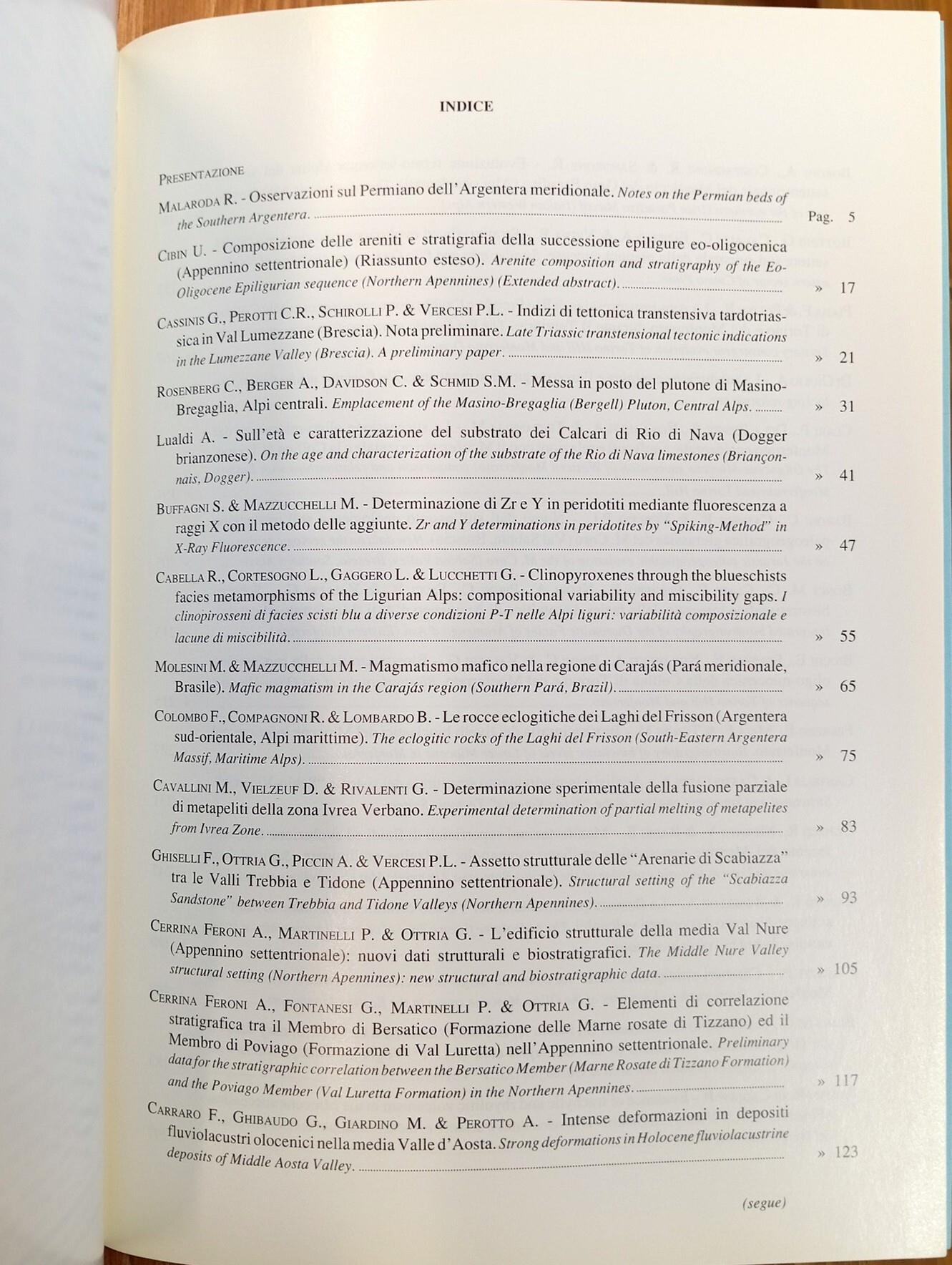 Atti ticinensi di scienze della terra. Serie speciale - Vol. 1