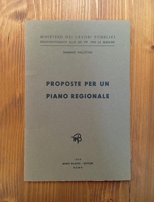 Proposte per un piano regionale - copertina