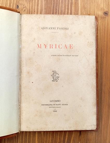 Myricae - Giovanni Pascoli - copertina