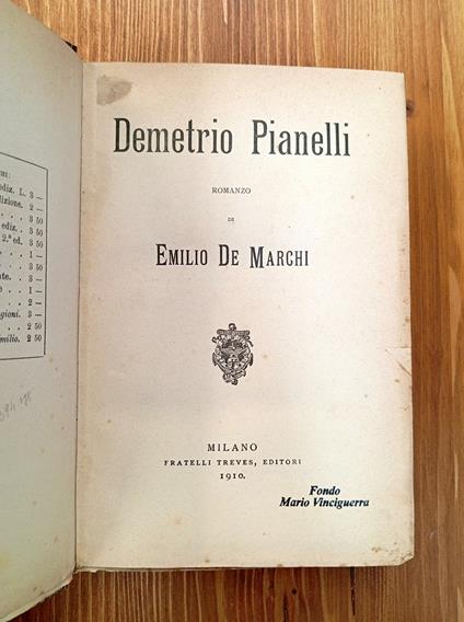 Demetrio Pianelli. Romanzo - Emilio De Marchi - copertina