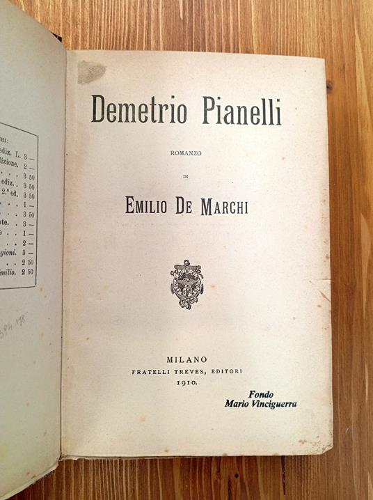 Demetrio Pianelli. Romanzo - Emilio De Marchi - copertina