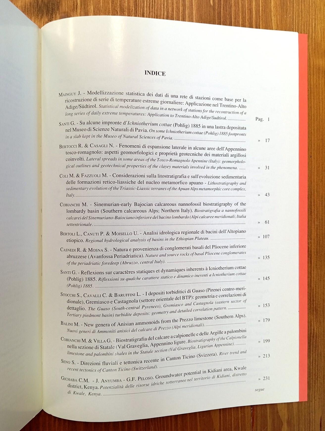 Atti ticinensi di scienze della terra. Vol. XXXV [35] (già Atti dell'Istituto Geologico dell'Università di Pavia)
