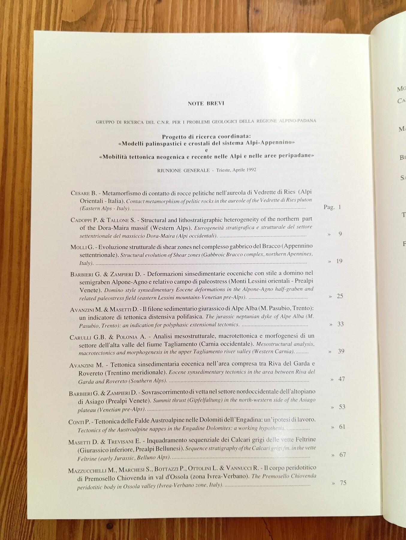 Atti ticinensi di scienze della terra. Vol. XXXV [35] (già Atti dell'Istituto Geologico dell'Università di Pavia)