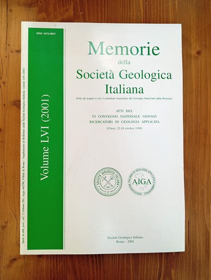 Memorie della Società Geologica Italiana. Volume LVI [56] (2001) - copertina