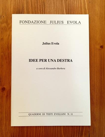Idee per una Destra - Julius Evola - copertina