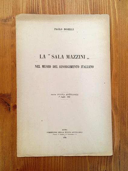 La "Sala Mazzini" nel Museo del Risorgimento Italiano - Paolo Boselli - copertina