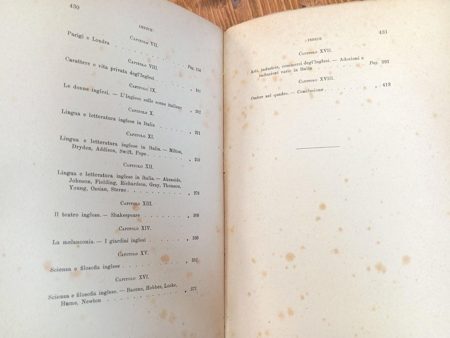 L' anglomania e l'influsso inglese in Italia nel secolo XVIII