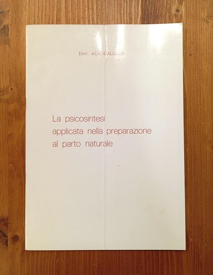 La psicosintesi applicata nella preparazione al parto naturale - copertina