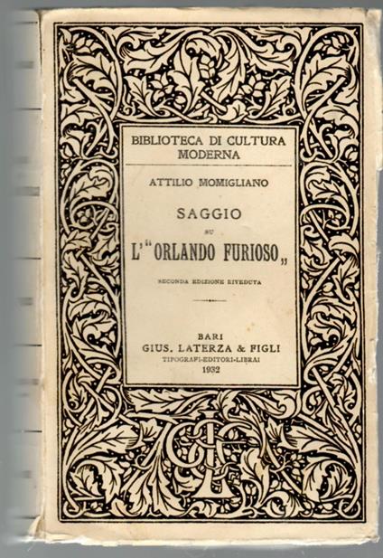 Saggio su L'Orlando Furioso - Attilio Momigliano - copertina