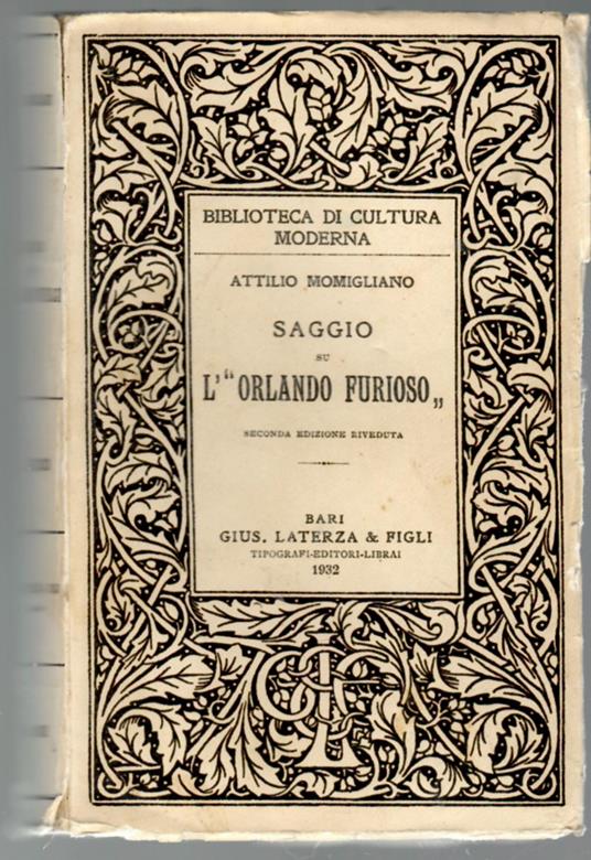 Saggio su L'Orlando Furioso - Attilio Momigliano - copertina