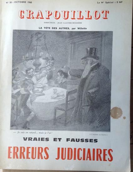 Crapouillot n. 50 Octobre 1960 - Vrais et fausses erreurs judiciares - copertina