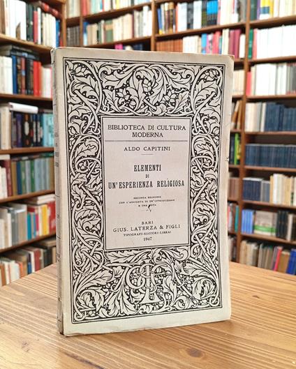 Elementi di un'esperienza religiosa - Aldo Capitini - copertina