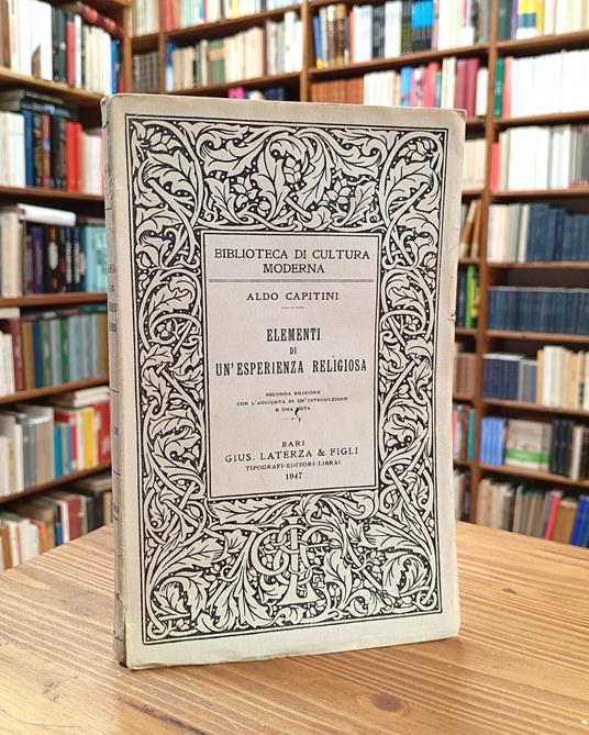 Elementi di un'esperienza religiosa - Aldo Capitini - copertina