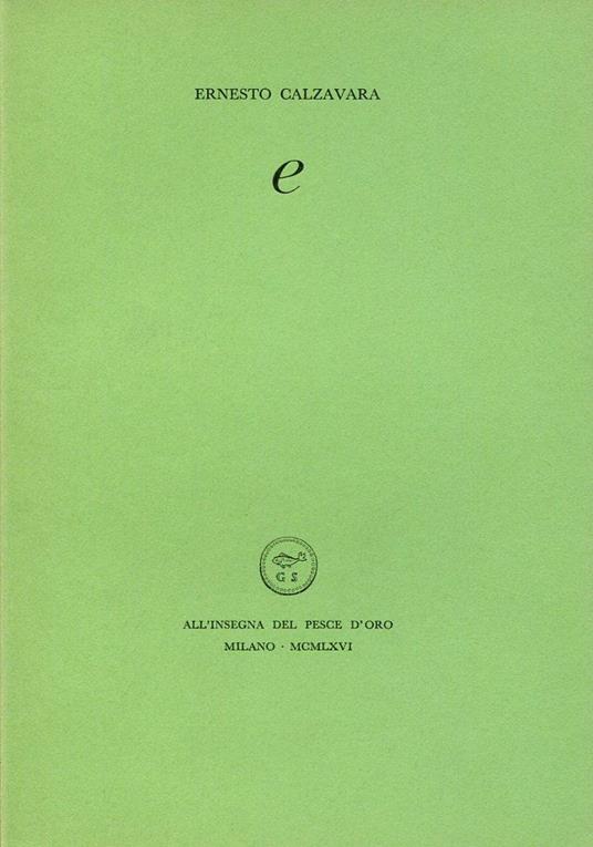 E - Ernesto Calzavara - copertina