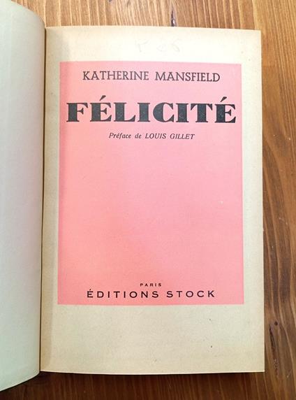Félicité - Katherine Mansfield - copertina