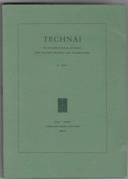 TECHNAI. An International Journal for Ancient Science and Technology 2 - 2011 - copertina