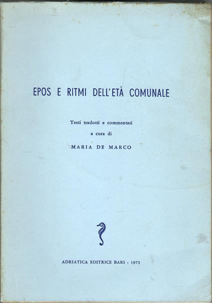 Epos e ritmi dell'età comunale - copertina