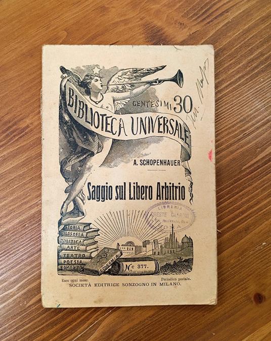 Saggio sul libero arbitrio - copertina