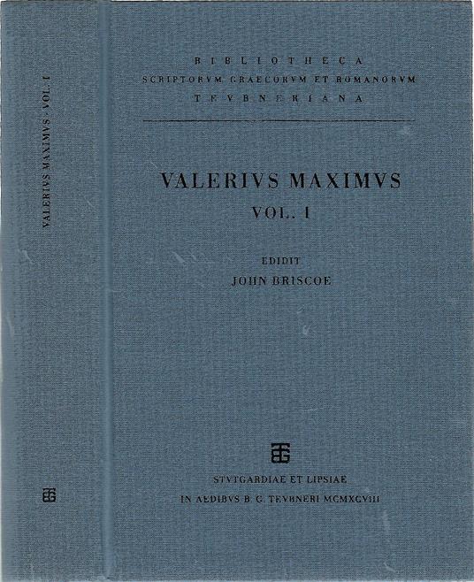 Facta et dicta memorabilia vol I Libri I-IV - copertina