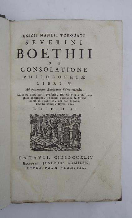 De consolatione philosophiae libri V… - copertina