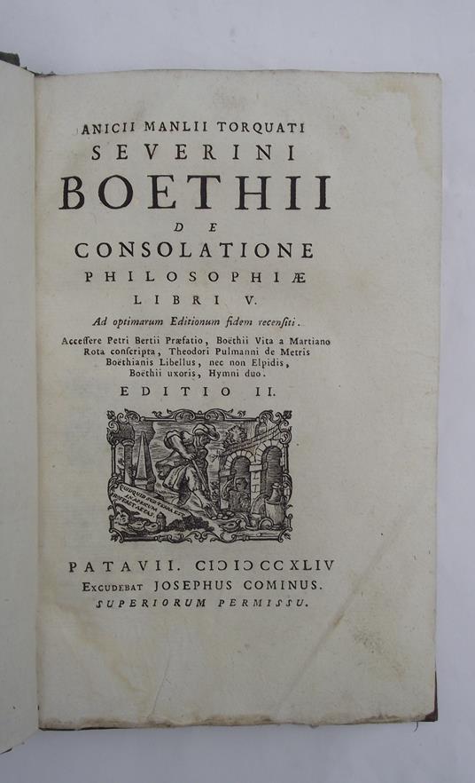 De consolatione philosophiae libri V… - copertina