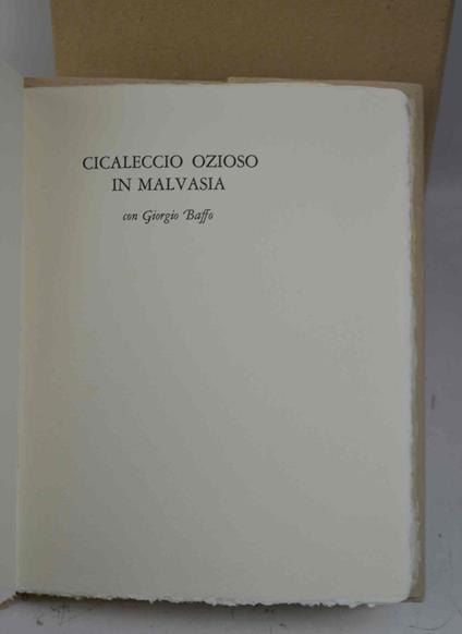 Cicaleccio ozioso im Malvasia - copertina