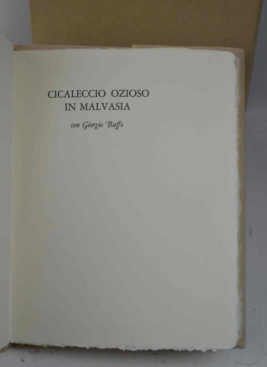 Cicaleccio ozioso im Malvasia - copertina