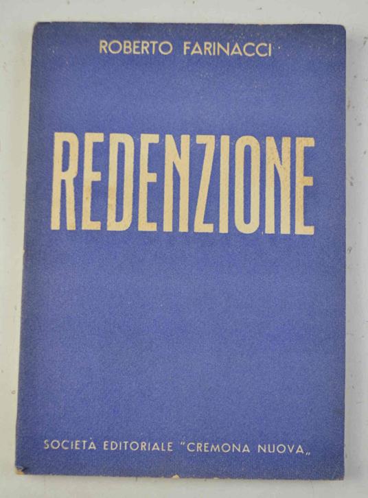 Redenzione. Dramma in tre atti. Seconda edizione - copertina