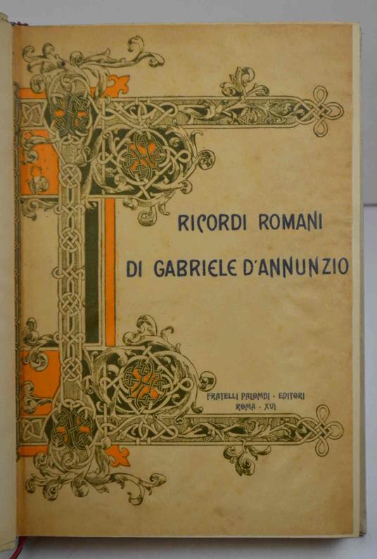 Ricordi romani di Gabriele D'Annunzio - copertina