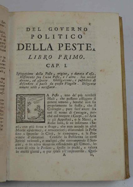Del governo della peste e delle maniere di guardarsene... diviso in Politico, Medico et Ecclesiastico, Accresciuto con Giunte e la Relazione della Peste di Marsiglia... Edizione seconda - copertina