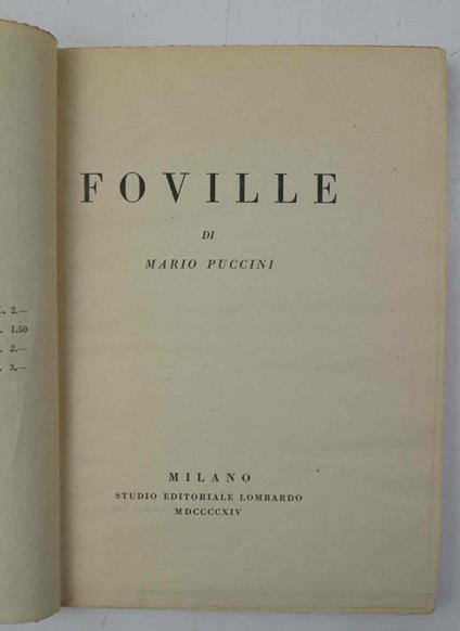 Foville - Mario Puccini - copertina