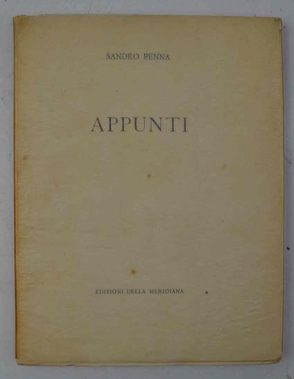 Appunti - Sandro Penna - copertina