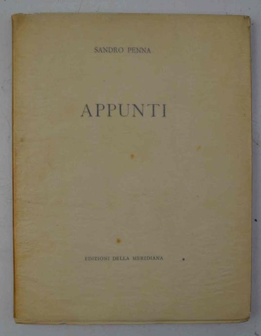 Appunti - Sandro Penna - copertina