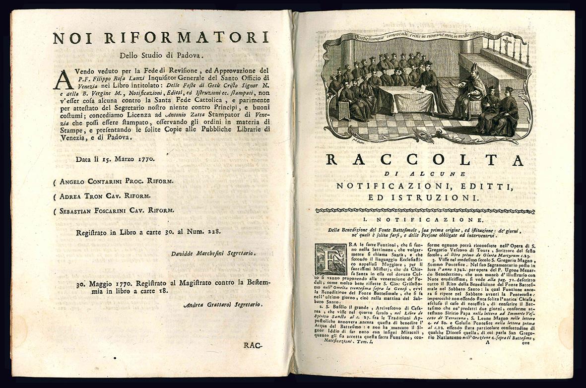 Raccolta di alcune Notificazioni, Editti, ed Istruzioni pubblicate pel buon governo della sua Diocesi. Edizione illustrata, ed accresciuta in tutte le sue parti ... Tomo primo (-secondo)