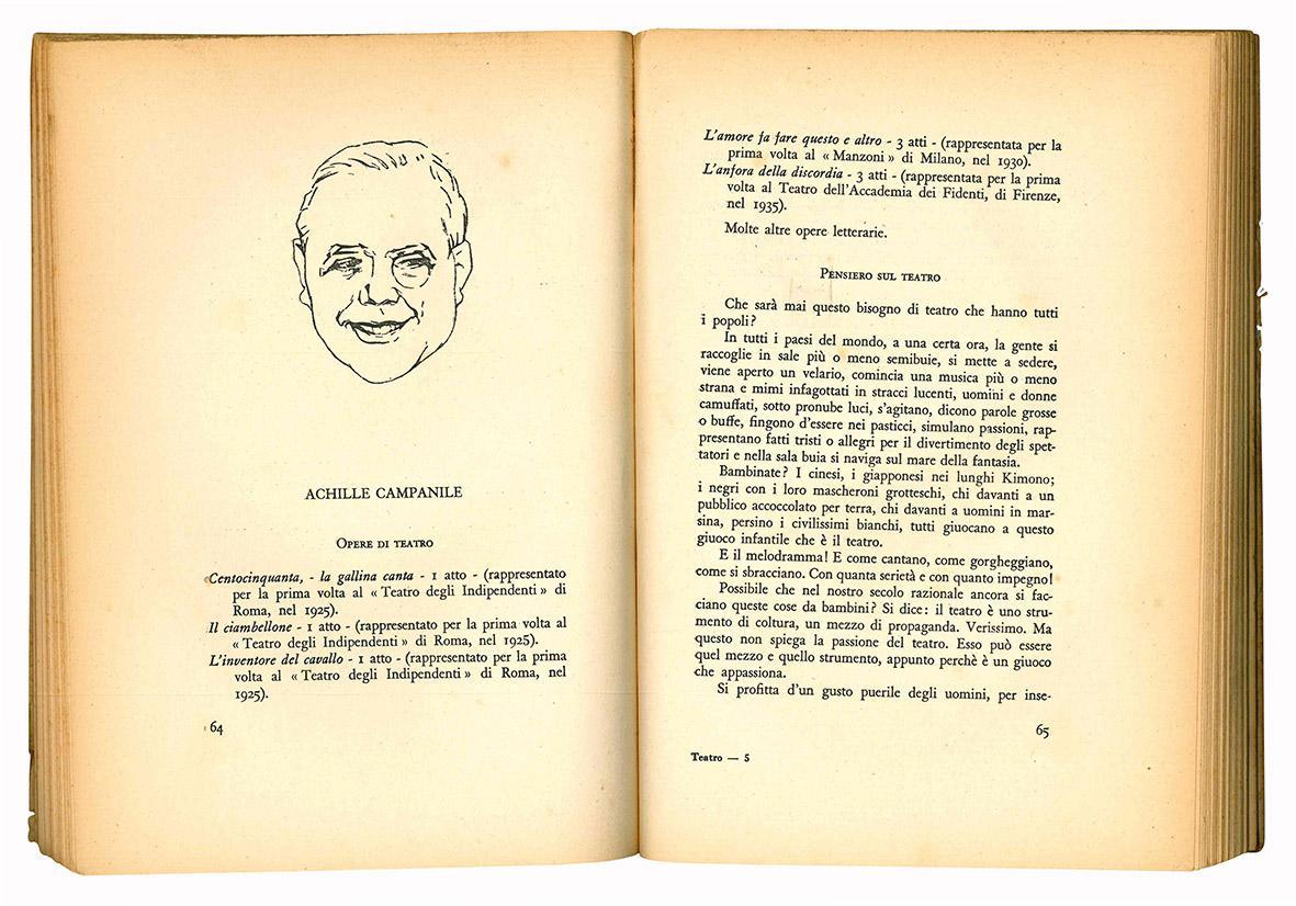 Teatro: 43 autori, 43 disegni di Miniaci, 12 caricature di Magia. Anno I- N. 2 Luglio-Dicembre 1935 - XIV