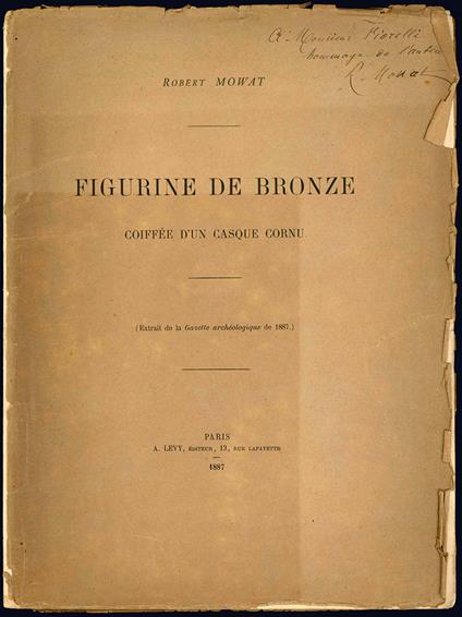 Figurine de bronze coiffée d'un casque cornu. (Extrait de la Gazette archéologique de 1887) - Robert Mowat - copertina