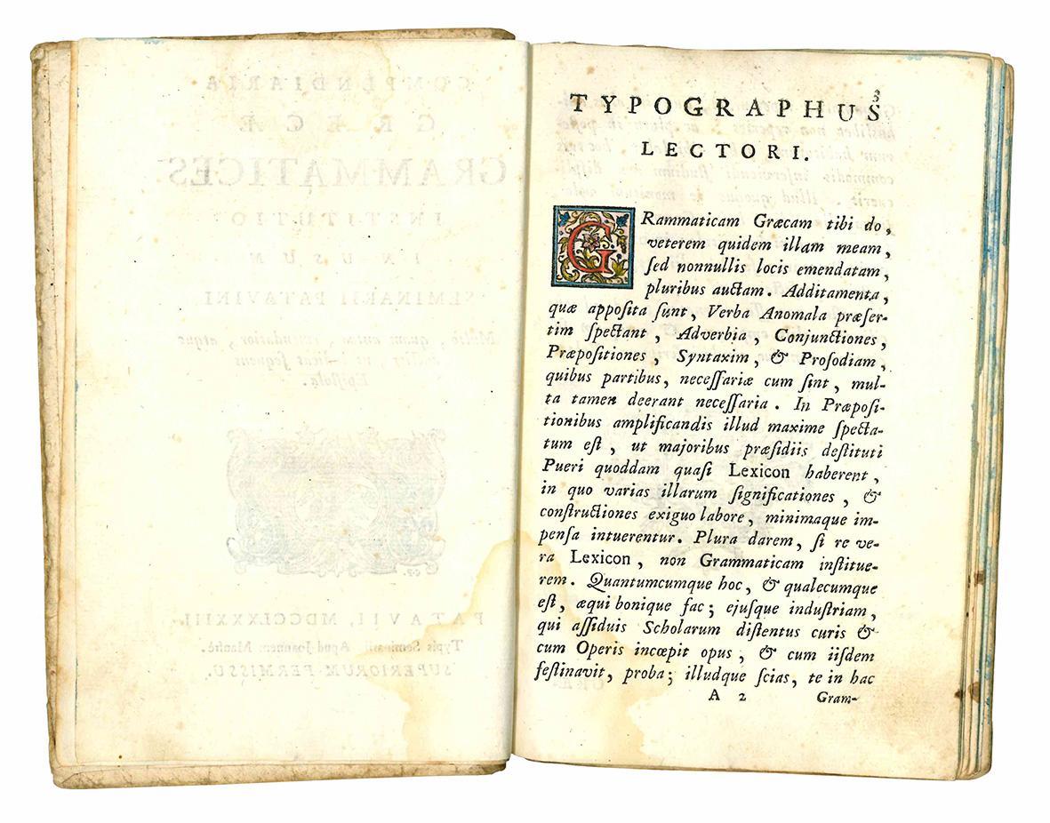 Compendiaria Graecae grammatices institutio in usum Seminarii Patavini multo, quam antea, emendatior atque auctior, ut indicat sequens Epistola