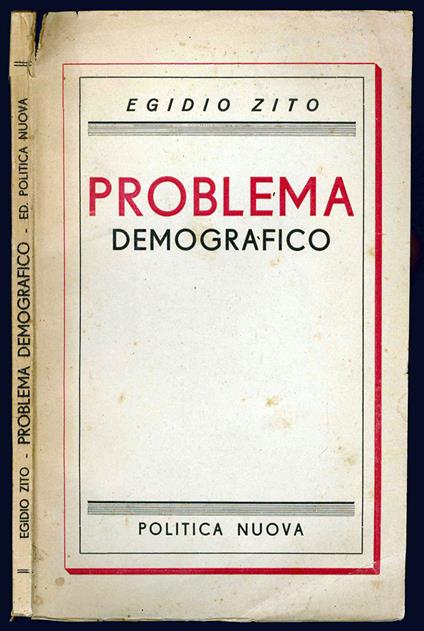Il problema demografico - Egidio Zito - copertina