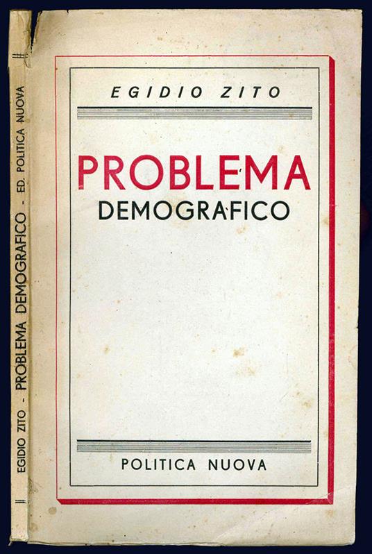 Il problema demografico - Egidio Zito - copertina