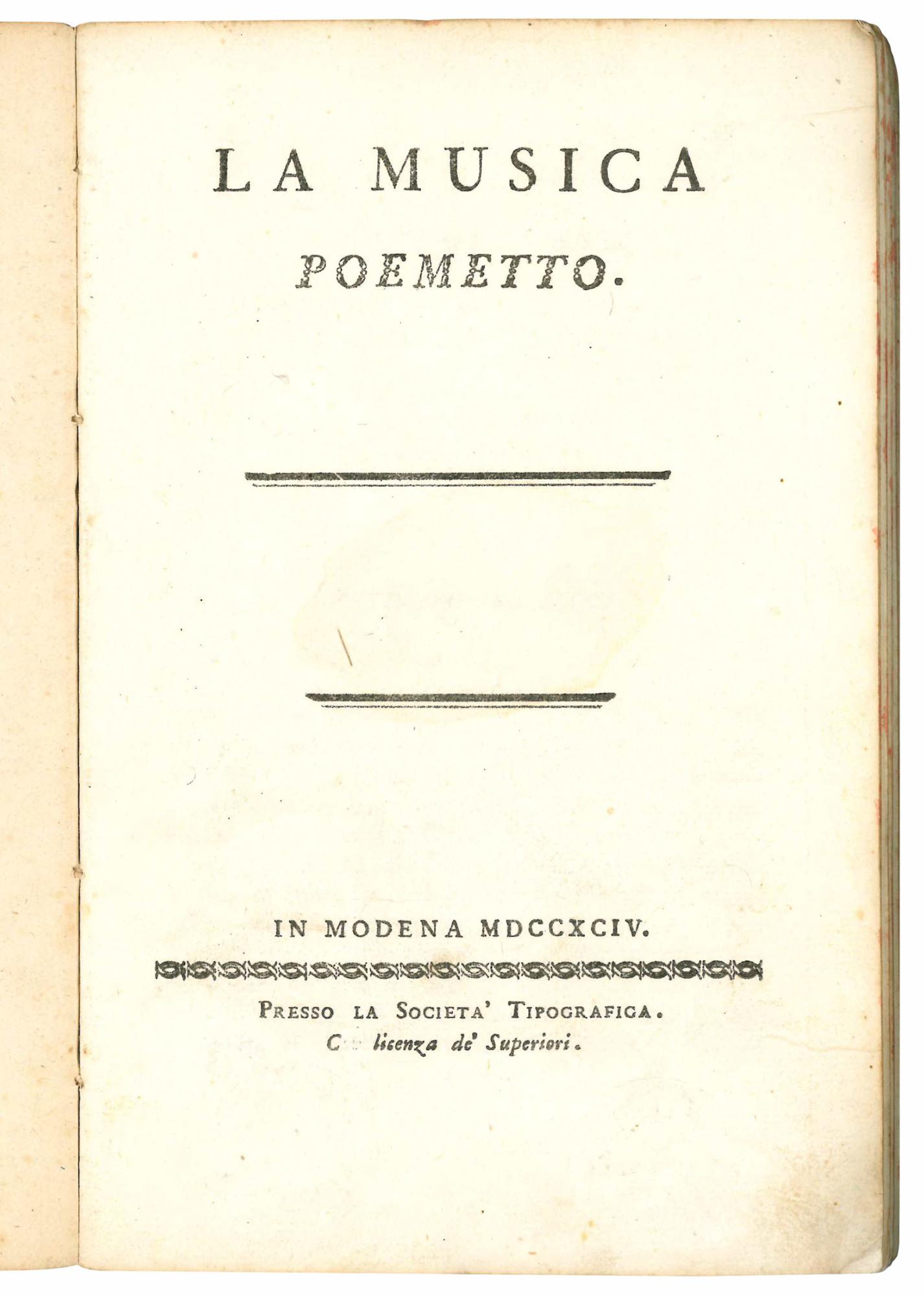 La musica. Poemetto