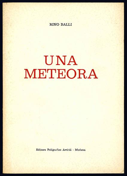 Una meteora - Rino Balli - copertina