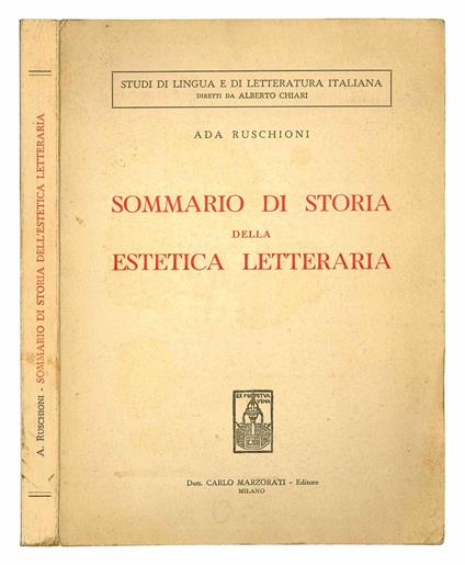 Sommario di storia della estetica letteraria - Ada Ruschioni - copertina